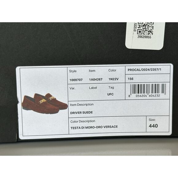 VERSACE Gold Medusa Men's Brown Suede Driver Shoes 11 US (44 Euro) 1009707 NIB - Picture 15 of 16
